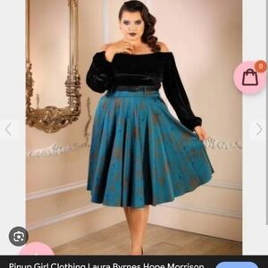 PUG Teal Skirt w/ Gold Spiderweb